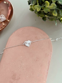 Pulseira coração banhada a prata - comprar online