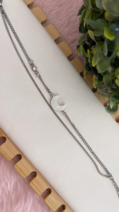 Pulseira lua e ponto de luz aço inox - comprar online