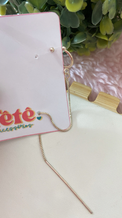 Brinco linha com piercing de pressão banhado a prata - comprar online