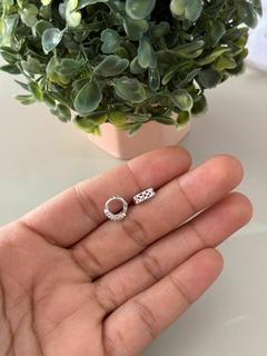 Mini argola coração pp 2 linhas banhada a prata - comprar online