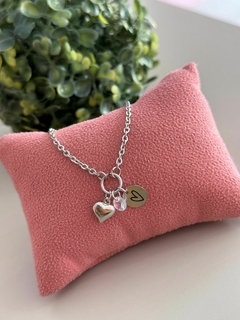 Pulseira 3 pingentes coração aço inox - comprar online