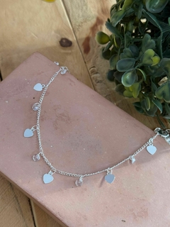 Choker coração e ponto de luz banhada a prata - comprar online