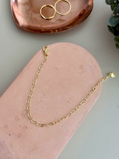 Pulseira elo coração 2,5 mm banhada a ouro - comprar online