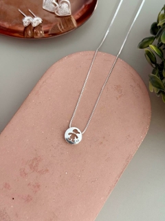 Colar menino circulo pl banhado a prata - comprar online