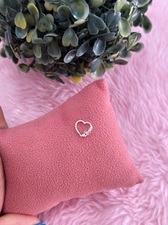 Piercing coração love prata 925