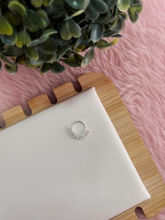 Piercing aro cravejado g prata 925