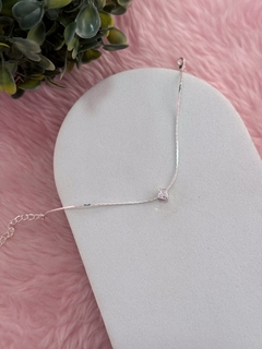 Pulseira ponto de luz quadrada banhada a prata