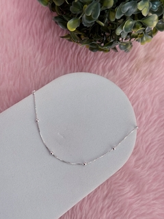 Pulseira corrente bolinhas banhada a prata