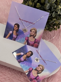 Colar infantil best friends barbie banhado a prata