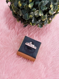 Anel love cravejado prata 925