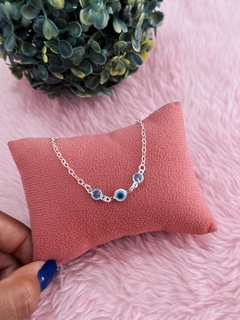 Pulseira olho grego cristal prata 925 - comprar online