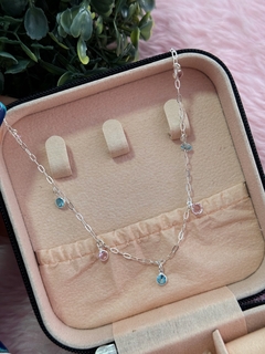 Choker zircônia colorida prata 925 - comprar online