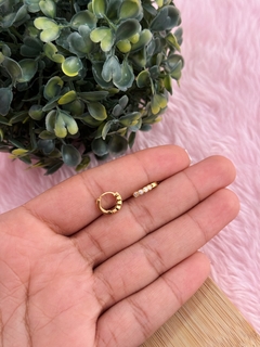 Mini argolinha cristal banhada a ouro