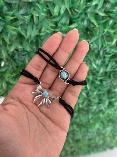 Pulseira country preta pingente - comprar online