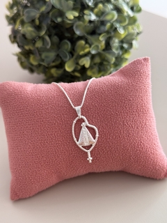 Colar Nossa Senhora banhado a prata - comprar online