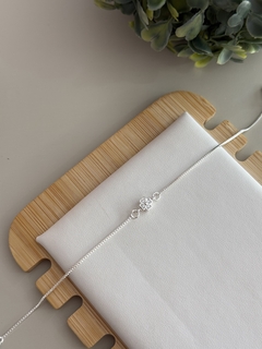 Pulseira trevo zirconia banhada a prata - comprar online