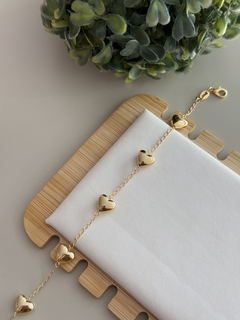 Pulseira coração cheio banhada a ouro - comprar online
