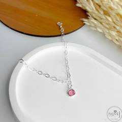 Pulseira ponto de luz redondo rosa