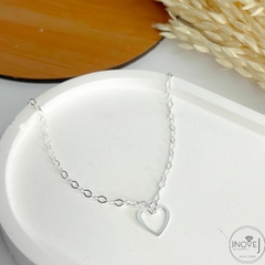 Pulseira coração vazado liso