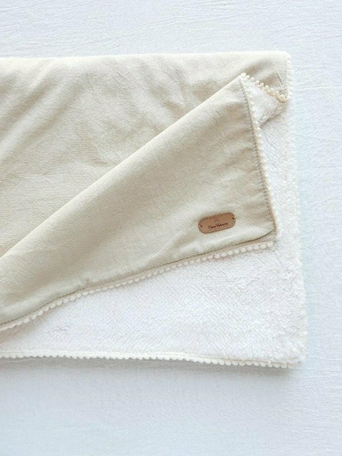 Manta con Pompon | Beige