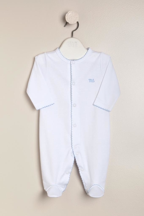 Enterito | Algodon Pima | Blanco con Celeste | Prematuro