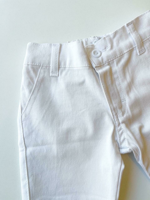 Bermuda de Gabardina | Blanco - comprar online