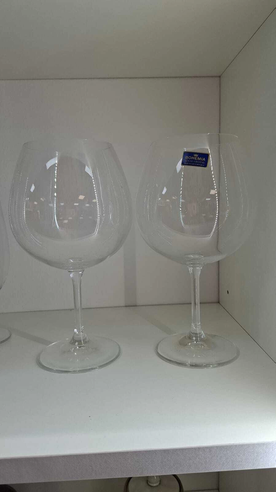 SET X 2 COPAS DE CRISTAL DE BOHEMIA GIN