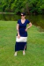 Vestido Longo com Detalhe em Branco