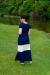 Vestido Longo com Detalhe em Branco - By Marisa