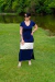 Vestido Longo com Detalhe em Branco - By Marisa