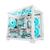 Gabinete Gamer Liketec Cube Kirra Snow, RGB, Mid Tower, Vidro Temperado, White, Sem Fonte, Com 4 Fans 2040