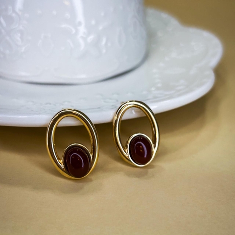 BRINCO MAGNÓLIA ÁGATA VERMELHA