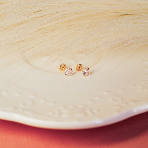 BRINCO BABY GLOW 4MM OURO 18K