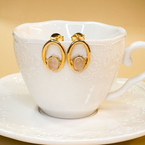 BRINCO MAGNÓLIA QUARTZO ROSA