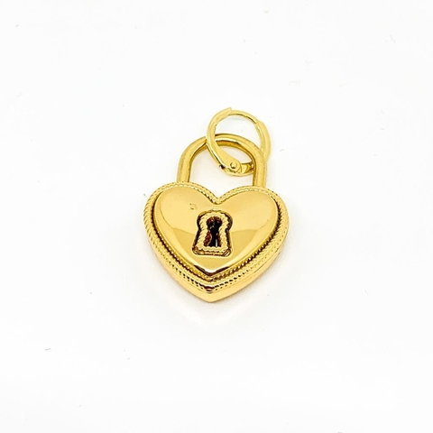 PINGENTE CADEADO CORAÇÃO SEMIJOIA