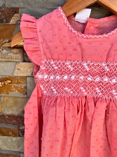 Vestido Rosa fuerte plumetti