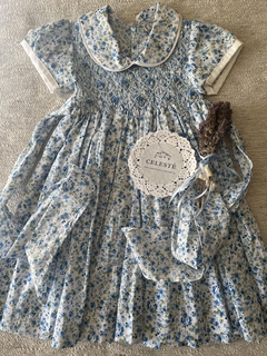 Vestido flores celeste - comprar online