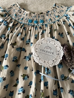 Vestido floreado celeste - comprar online