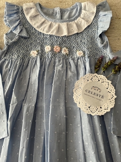 Vestido Plumeti punto smock - CelesteSmock