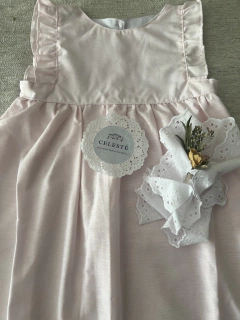 VESTIDO ROSA CON VOLADOS - CelesteSmock