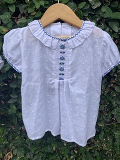 Blusa Punto Smock Manga Corta Pechera rosa Talle 1 (un año) - comprar online