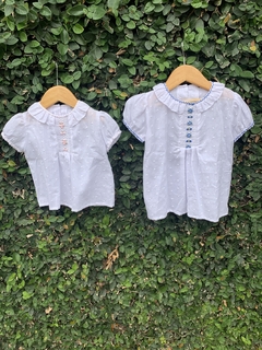 Blusa Punto Smock Manga Corta Pechera rosa Talle 1 (un año) en internet