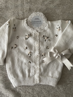 Saquito de lana bordado a mano BLANCO - CelesteSmock