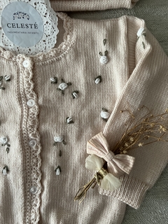 Saquito de lana bordado a mano ROSA VIEJO - comprar online