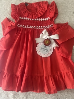 VESTIDOS ROJOS PUNTO SMOCK - comprar online