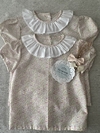 blusa de voile estampada con cuello blanco