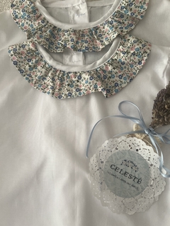blusa de volile blanca con volado estampado - CelesteSmock