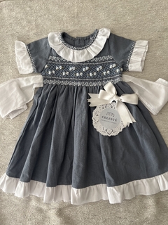 vestido punto smock color aero