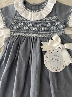 vestido punto smock color aero - comprar online