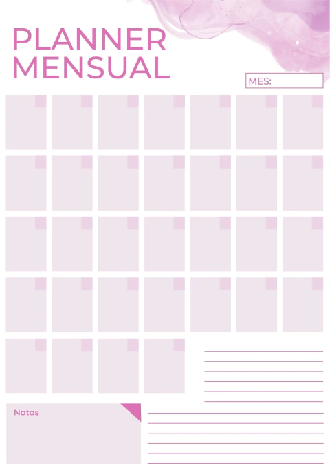 Planner Magnético para Heladera - Acuarela